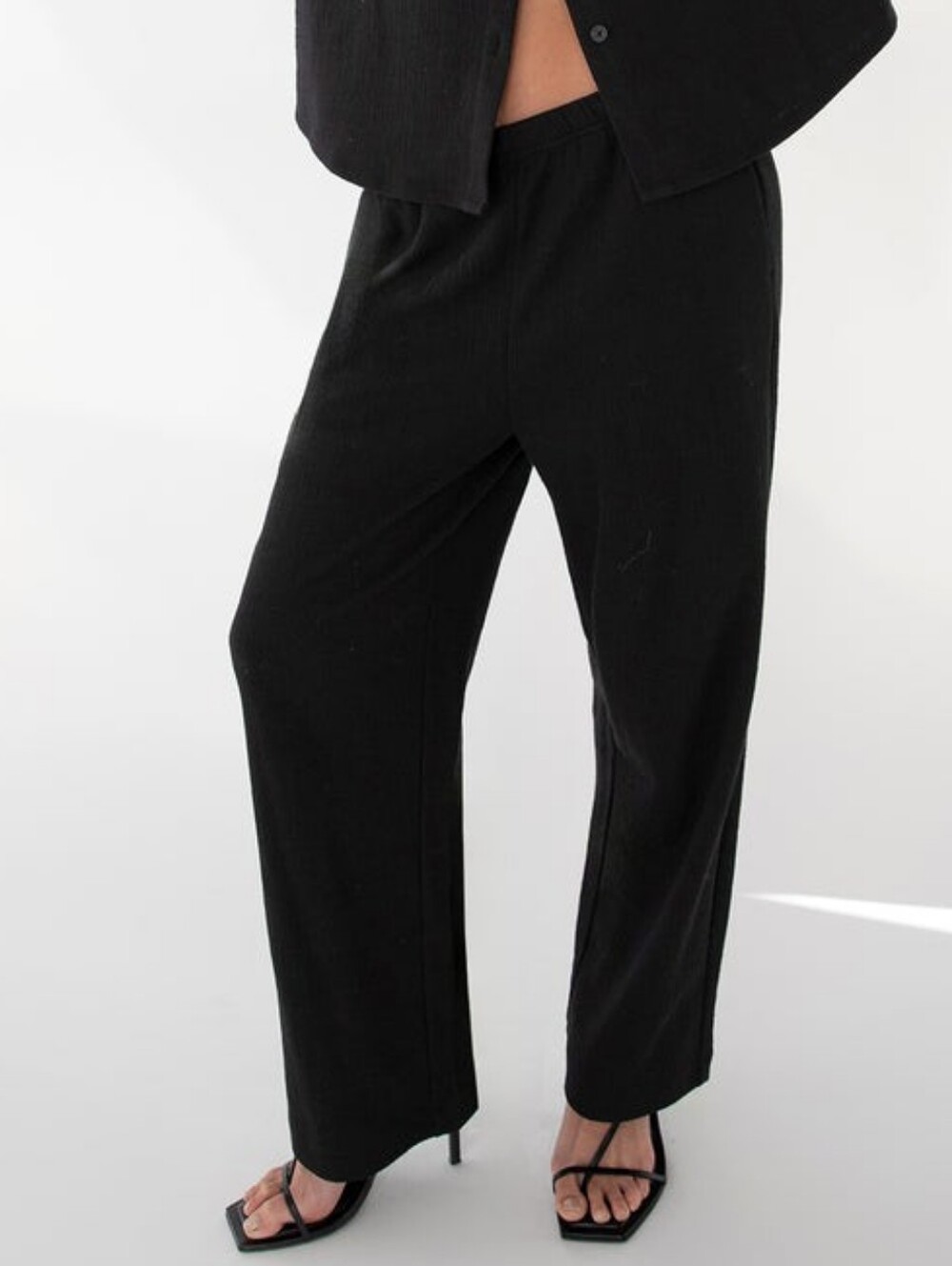 OAK + FORT Black Relaxed Straight-Leg Pants